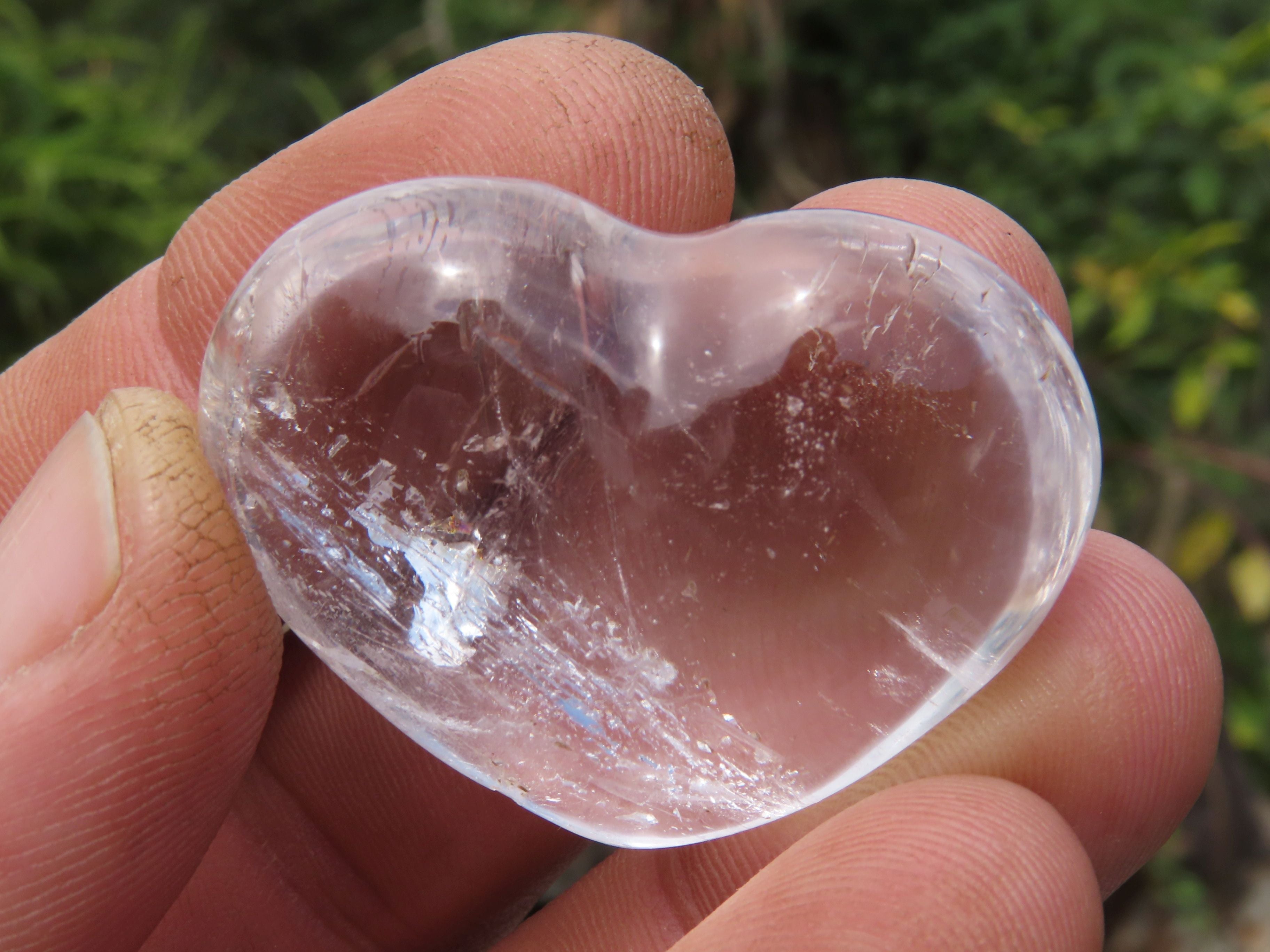 Polished Small Rock Crystal Gemstone Hearts  - sold per 1 kg -  From Madagascar - TopRock