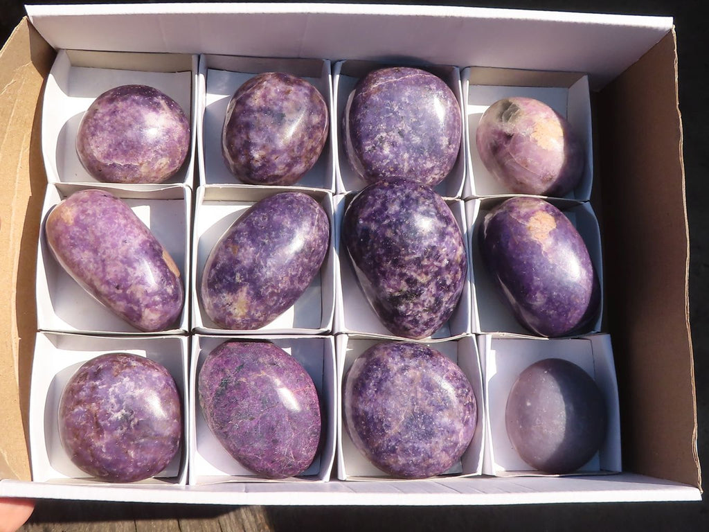 Polished Lepidolite Gallets  x 12 From Zimbabwe - Toprock Gemstones and Minerals 