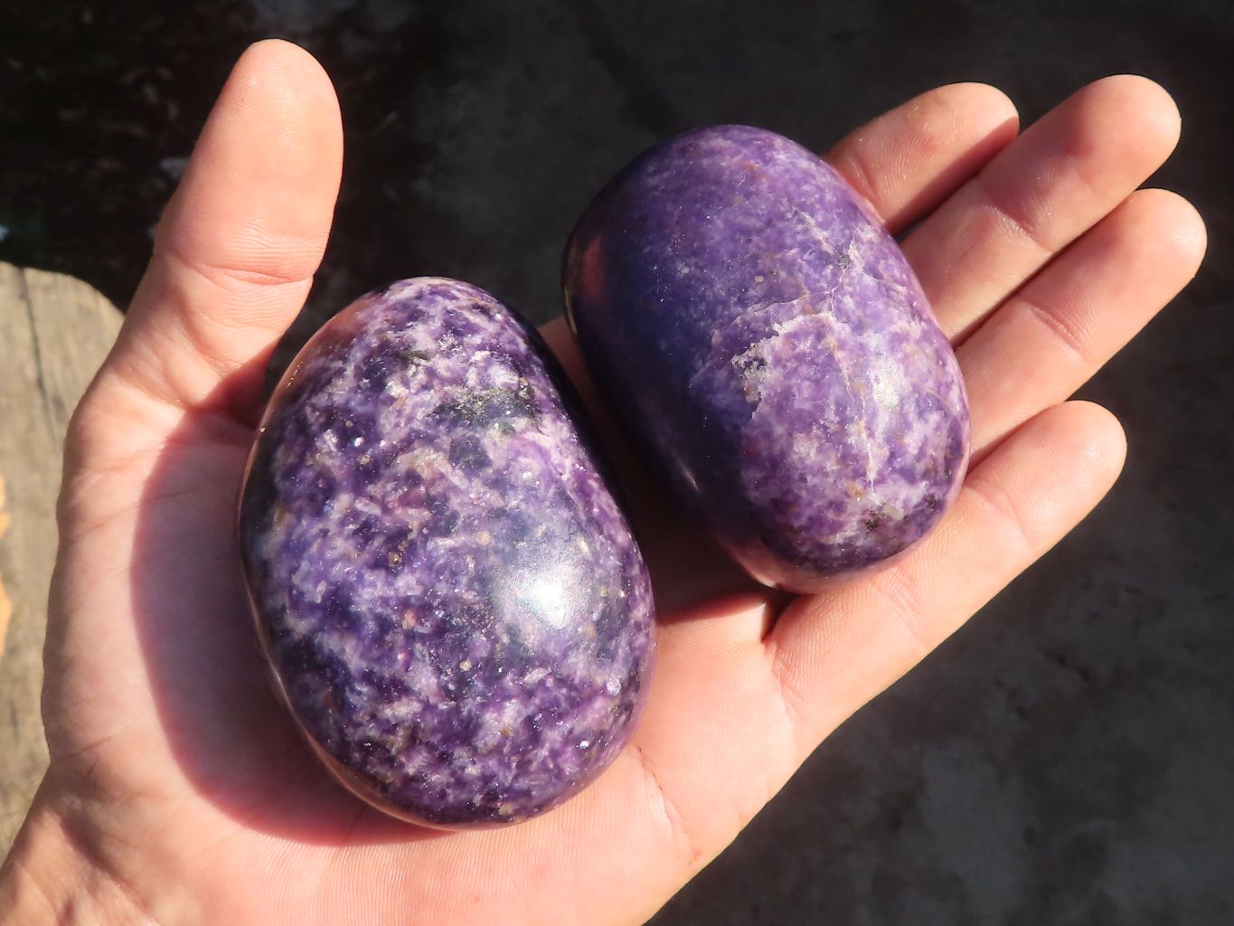 Polished Lepidolite Gallets  x 12 From Zimbabwe - Toprock Gemstones and Minerals 