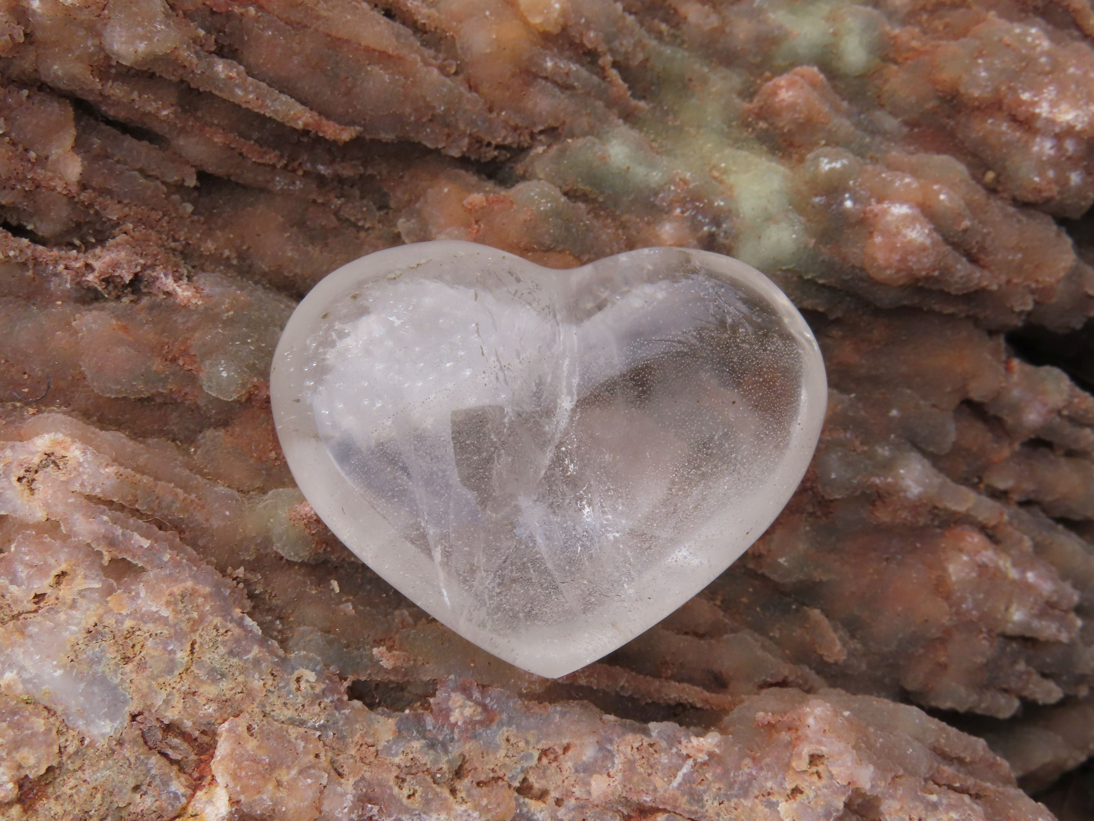 Polished Small Rock Crystal Gemstone Hearts  - sold per 1 kg -  From Madagascar - TopRock