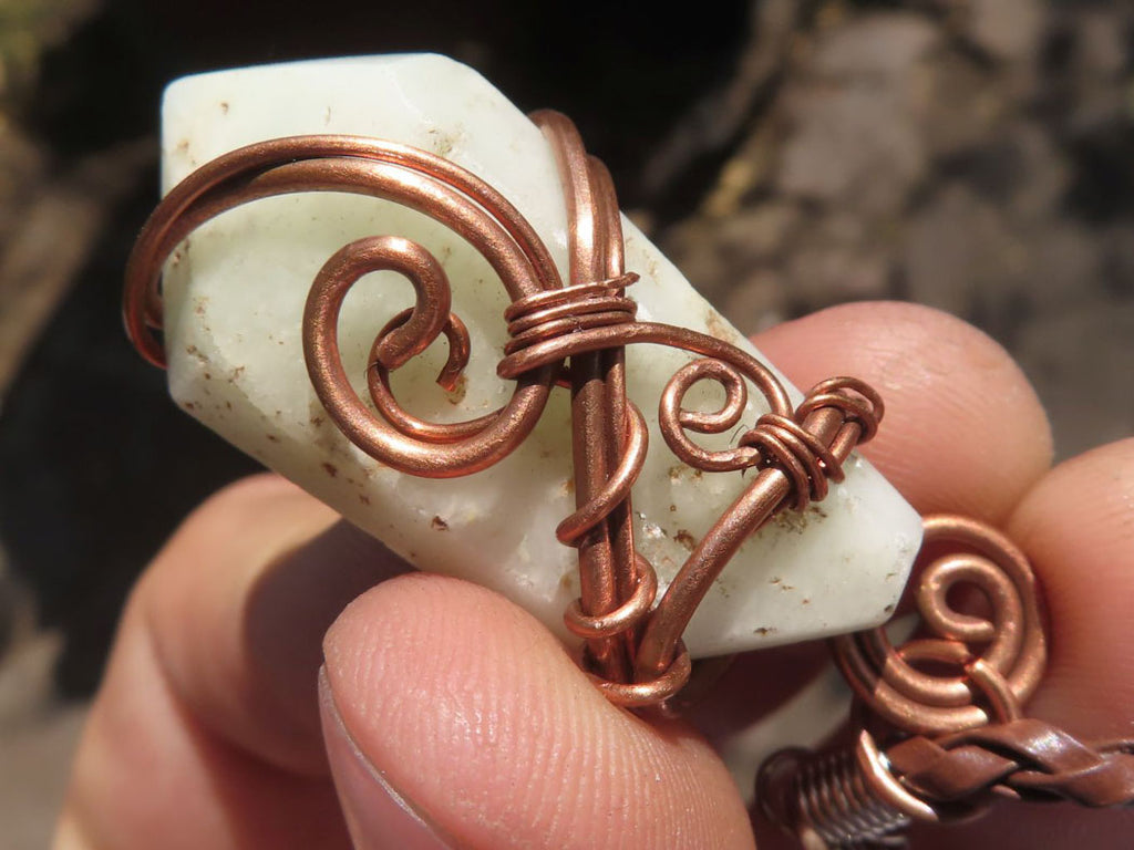 Polished Mixed Jewellery With Copper Art Wire Wrap Pendants x 6 From Congo - TopRock