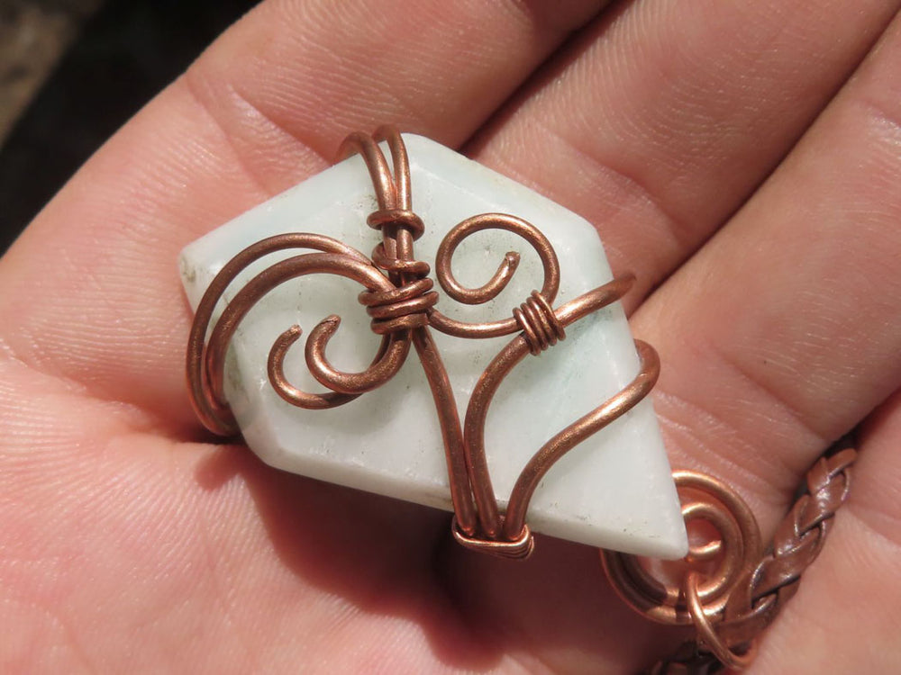 Polished Mixed Jewellery With Copper Art Wire Wrap Pendants x 6 From Congo Toprock Gemstones and Minerals