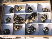 Natural Schorl Black Tourmaline With Vermiculite Specimens x 12 From Erongo, Namibia - Toprock Gemstones and Minerals 