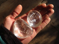 Polished Semi Optic Clear Quartz Free Forms x 12 From Madagascar - Toprock Gemstones and Minerals 