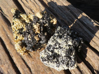 Natural Schorl Black Tourmaline With Vermiculite Specimens x 12 From Erongo, Namibia - Toprock Gemstones and Minerals 