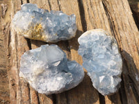 Natural Blue Celestite Crystal Specimens  x 3 From Sakoany, Madagascar - Toprock Gemstones and Minerals 
