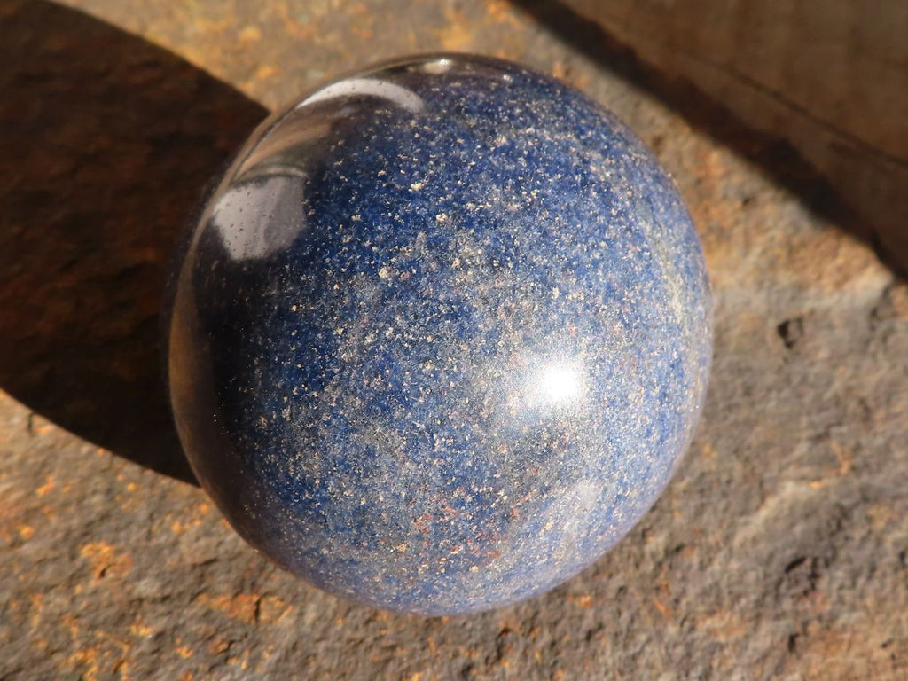 Polished Blue Lazulite Spheres & Hearts  x 6 From Madagascar - Toprock Gemstones and Minerals 