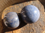 Polished Blue Lazulite Spheres & Hearts  x 6 From Madagascar - Toprock Gemstones and Minerals 