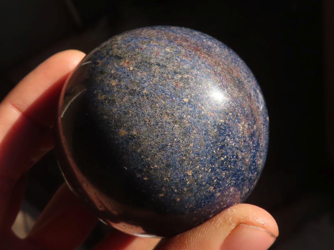 Polished Blue Lazulite Spheres & Hearts  x 6 From Madagascar - Toprock Gemstones and Minerals 