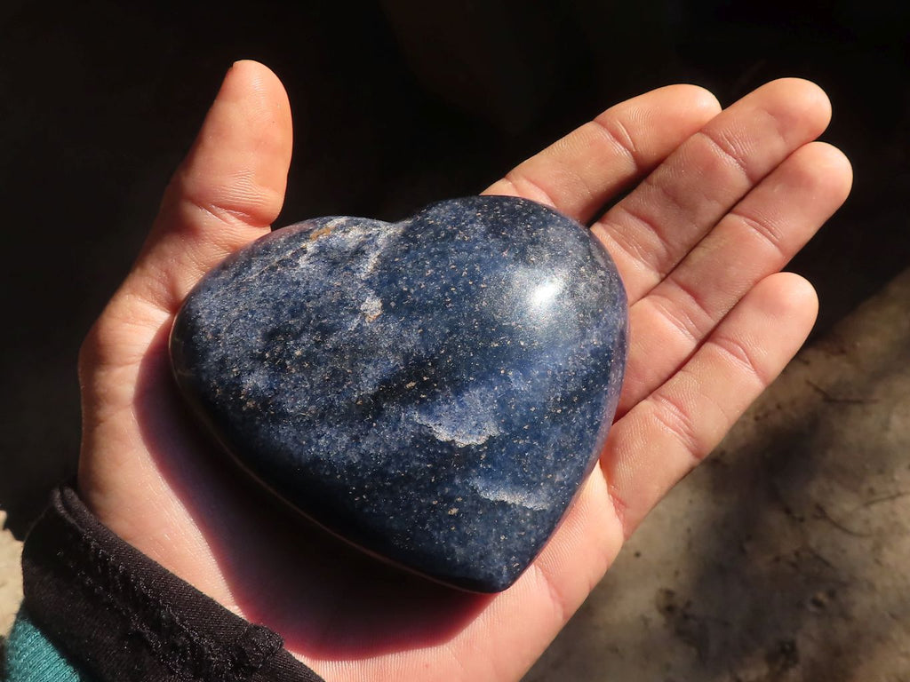 Polished Blue Lazulite Spheres & Hearts  x 6 From Madagascar - Toprock Gemstones and Minerals 