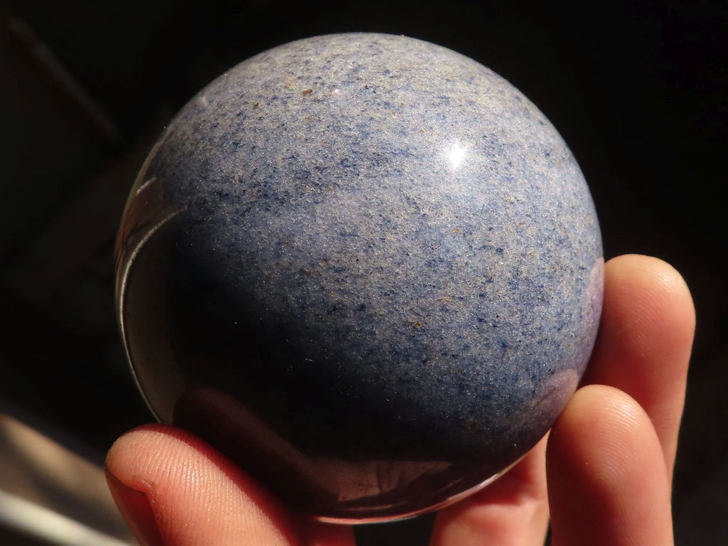 Polished Blue Lazulite Spheres & Hearts  x 6 From Madagascar - Toprock Gemstones and Minerals 