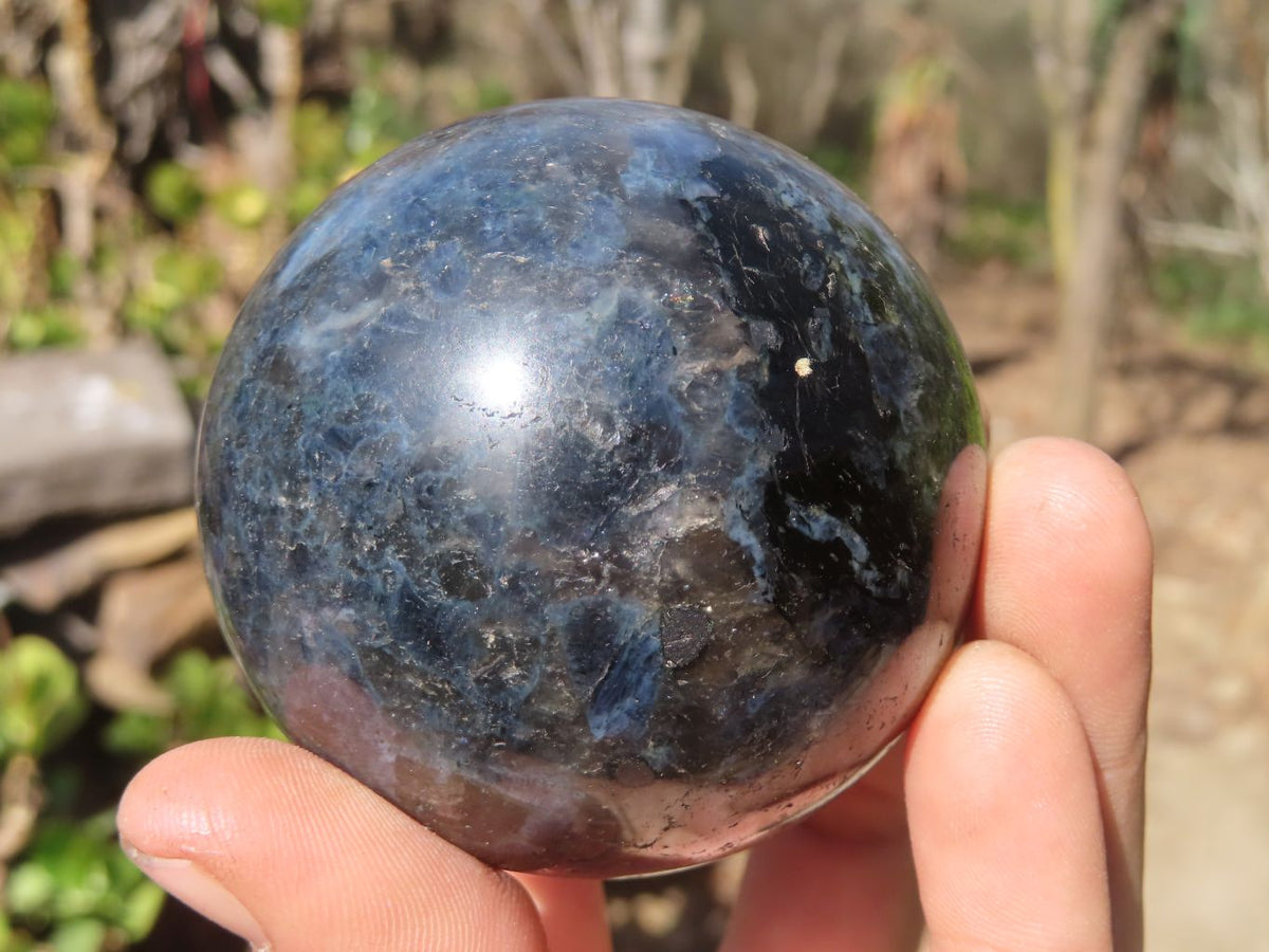 Polished Rare Iolite Spheres x 3 From Ambatofinandrahana, Madagascar - Toprock Gemstones and Minerals 