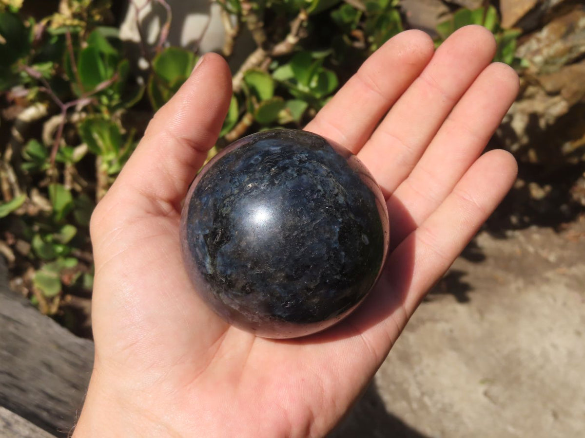 Polished Rare Iolite Spheres x 3 From Ambatofinandrahana, Madagascar - Toprock Gemstones and Minerals 