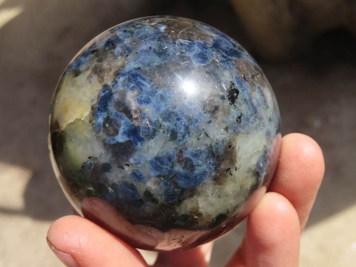 Polished Rare Iolite Spheres x 3 From Ambatofinandrahana, Madagascar - Toprock Gemstones and Minerals 