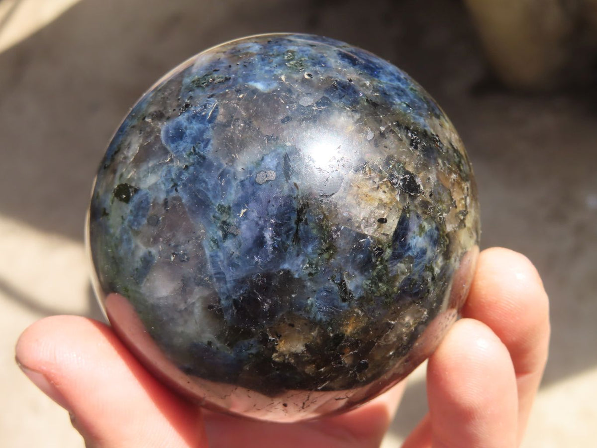 Polished Rare Iolite Spheres x 3 From Ambatofinandrahana, Madagascar - Toprock Gemstones and Minerals 