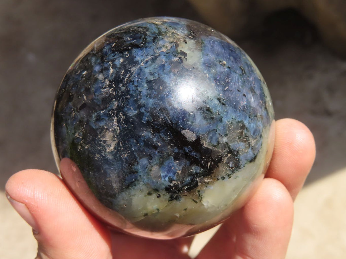 Polished Rare Iolite Spheres x 3 From Ambatofinandrahana, Madagascar - Toprock Gemstones and Minerals 