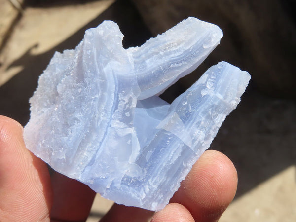 Natural Etched Blue Chalcedony Specimens x 24 From Nsanje, Malawi - Toprock Gemstones and Minerals 