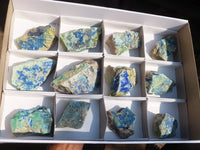 Natural Azurite & Malachite On Dolomite Specimens  x 12 From Kaokoveld, Namibia - Toprock Gemstones and Minerals 