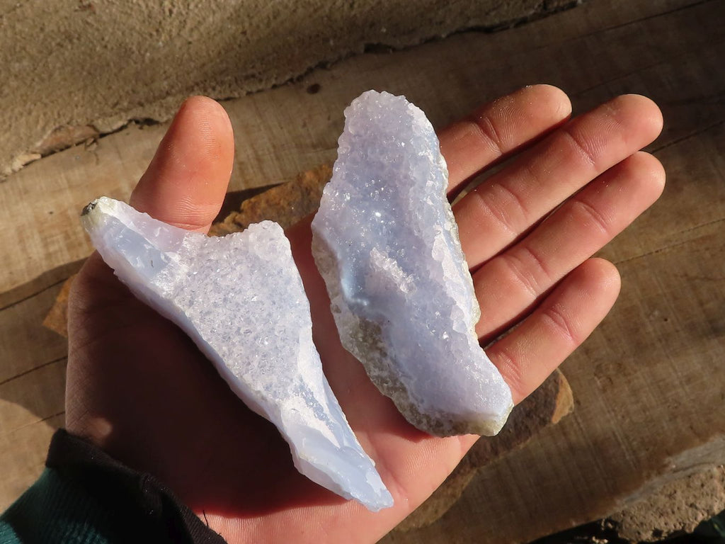 Natural Blue Lace Agate Geode Specimens  x 12 From Nsanje, Malawi - Toprock Gemstones and Minerals 
