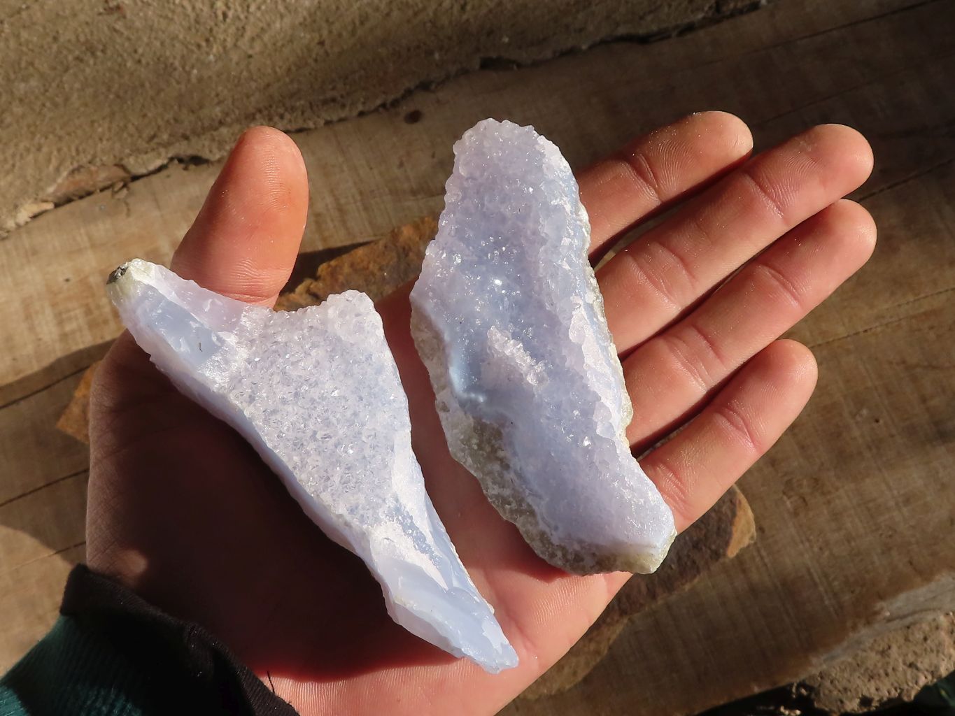 Natural Blue Lace Agate Geode Specimens  x 12 From Nsanje, Malawi - Toprock Gemstones and Minerals 