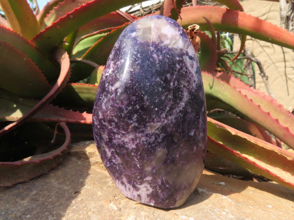 Polished Lepidolite Standing Free Forms x 3 From Zimbabwe - TopRock