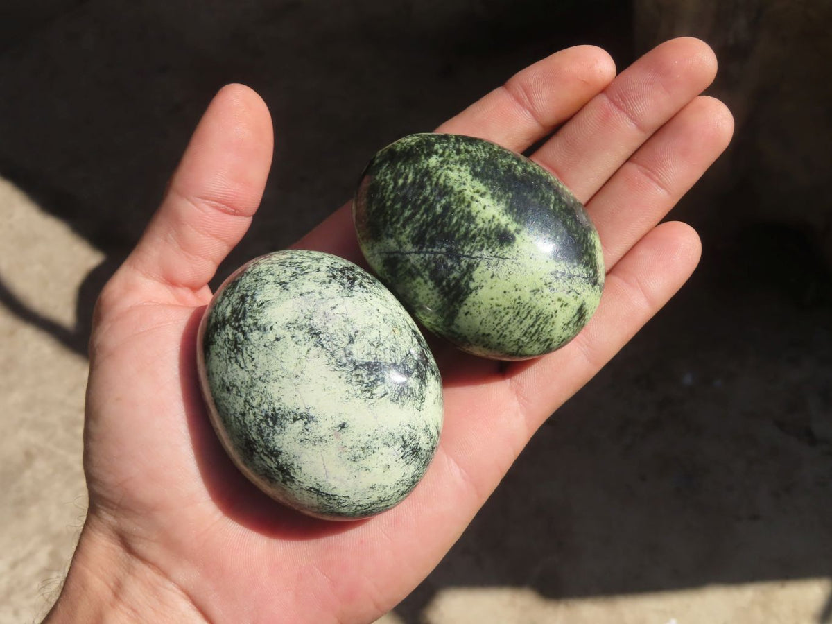 Polished Leopardstone Galets x 12 From Inyanga, Zimbabwe - Toprock Gemstones and Minerals 