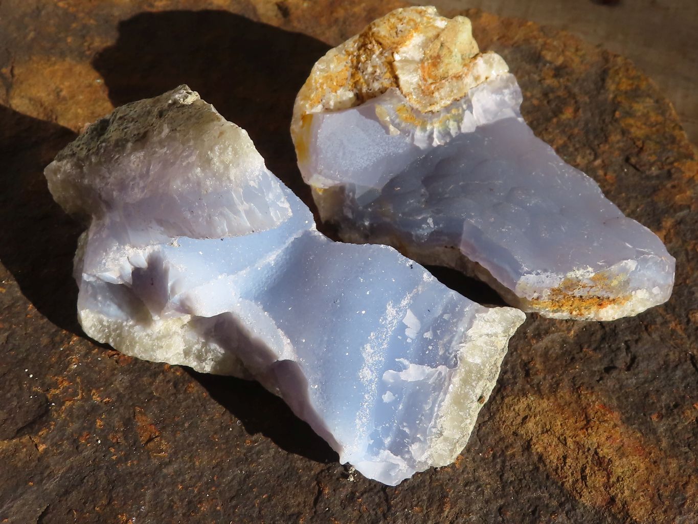 Natural Blue Lace Agate Geode Specimens  x 12 From Nsanje, Malawi - Toprock Gemstones and Minerals 