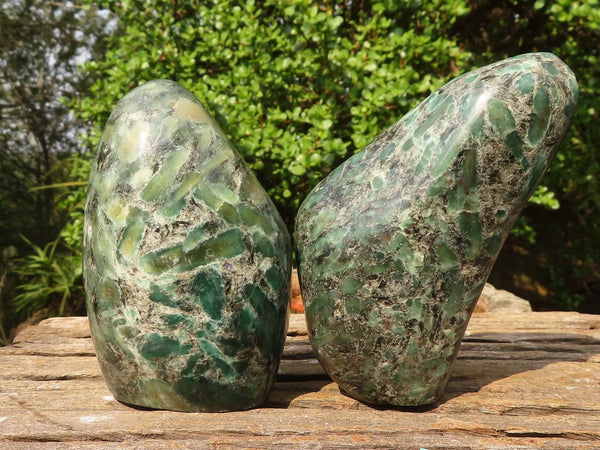 Polished Emerald In Matrix Standing Free Forms  x 2 From Sandawana, Zimbabwe - Toprock Gemstones and Minerals 