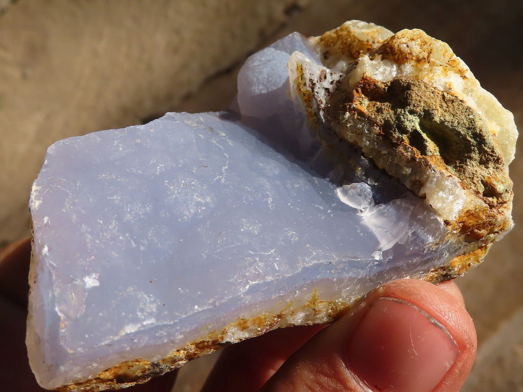 Natural Blue Lace Agate Geode Specimens  x 12 From Nsanje, Malawi - Toprock Gemstones and Minerals 