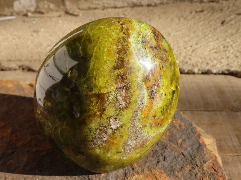 Polished Green Opal Standing Free Forms  x 6 From Madagascar - Toprock Gemstones and Minerals 