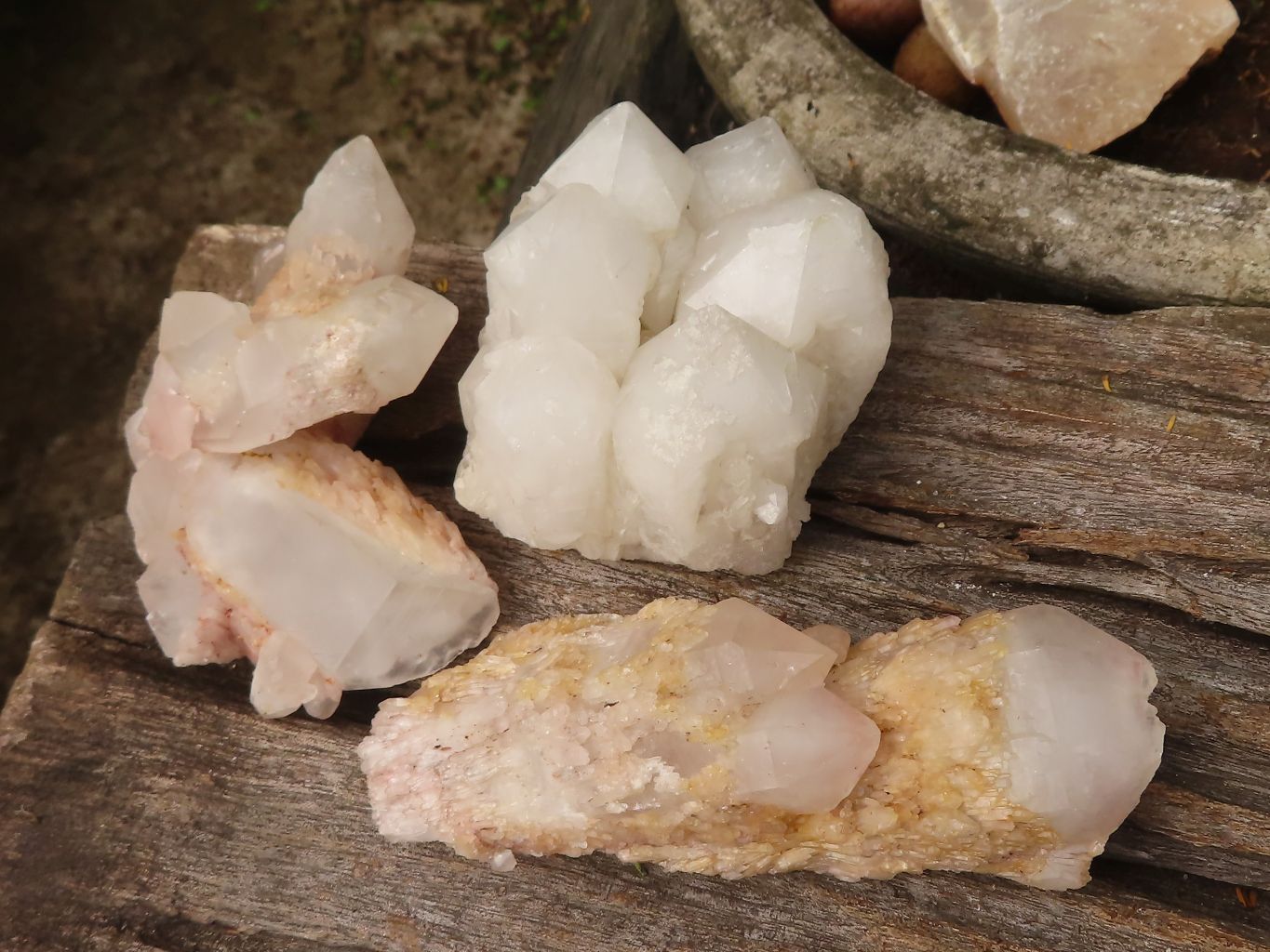 Natural Mixed Quartz Clusters  x 12 From Madagascar - TopRock
