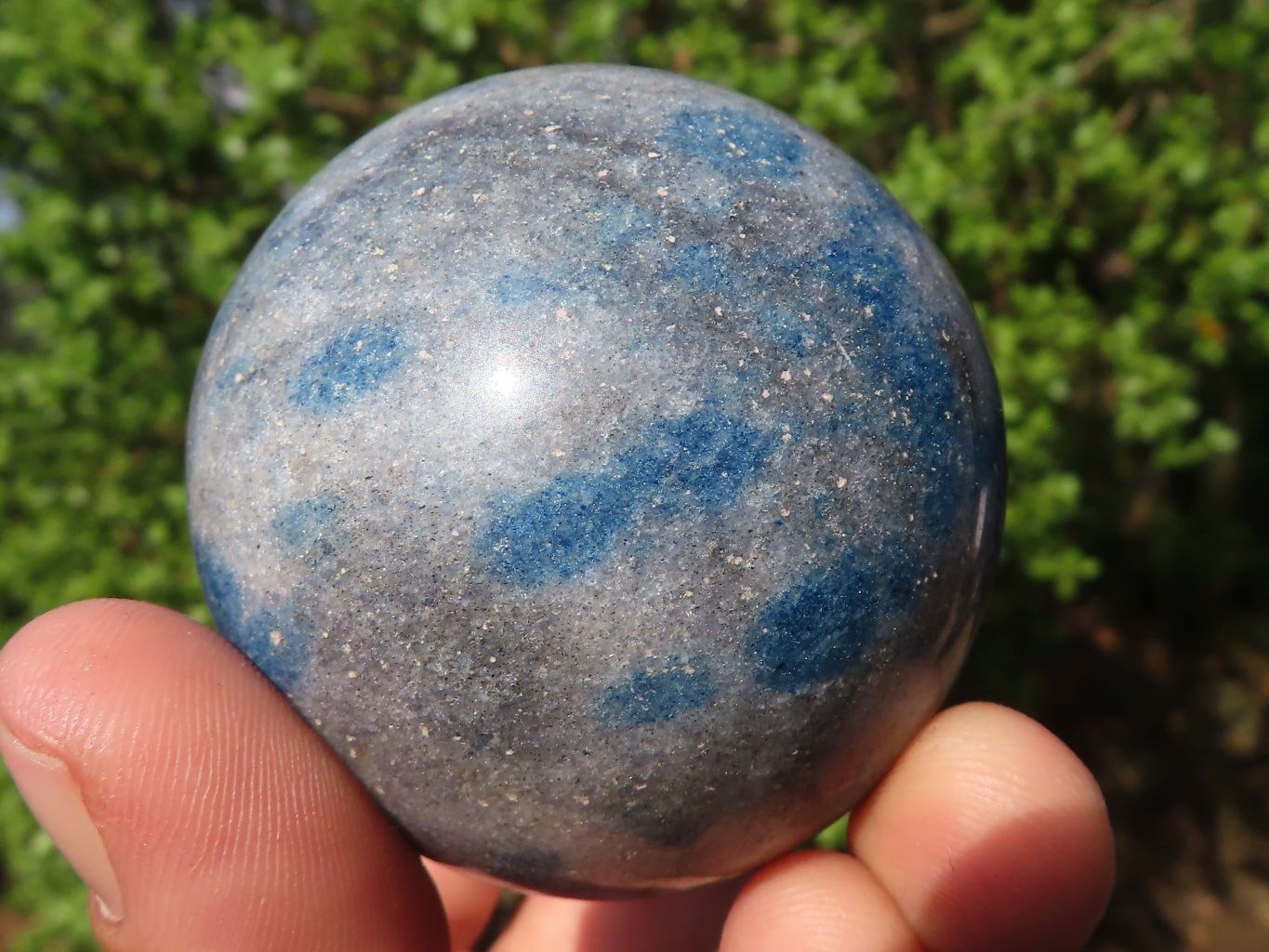 Polished Spotted Blue Spinel Quartz Spheres  x 6 From Madagascar - Toprock Gemstones and Minerals 