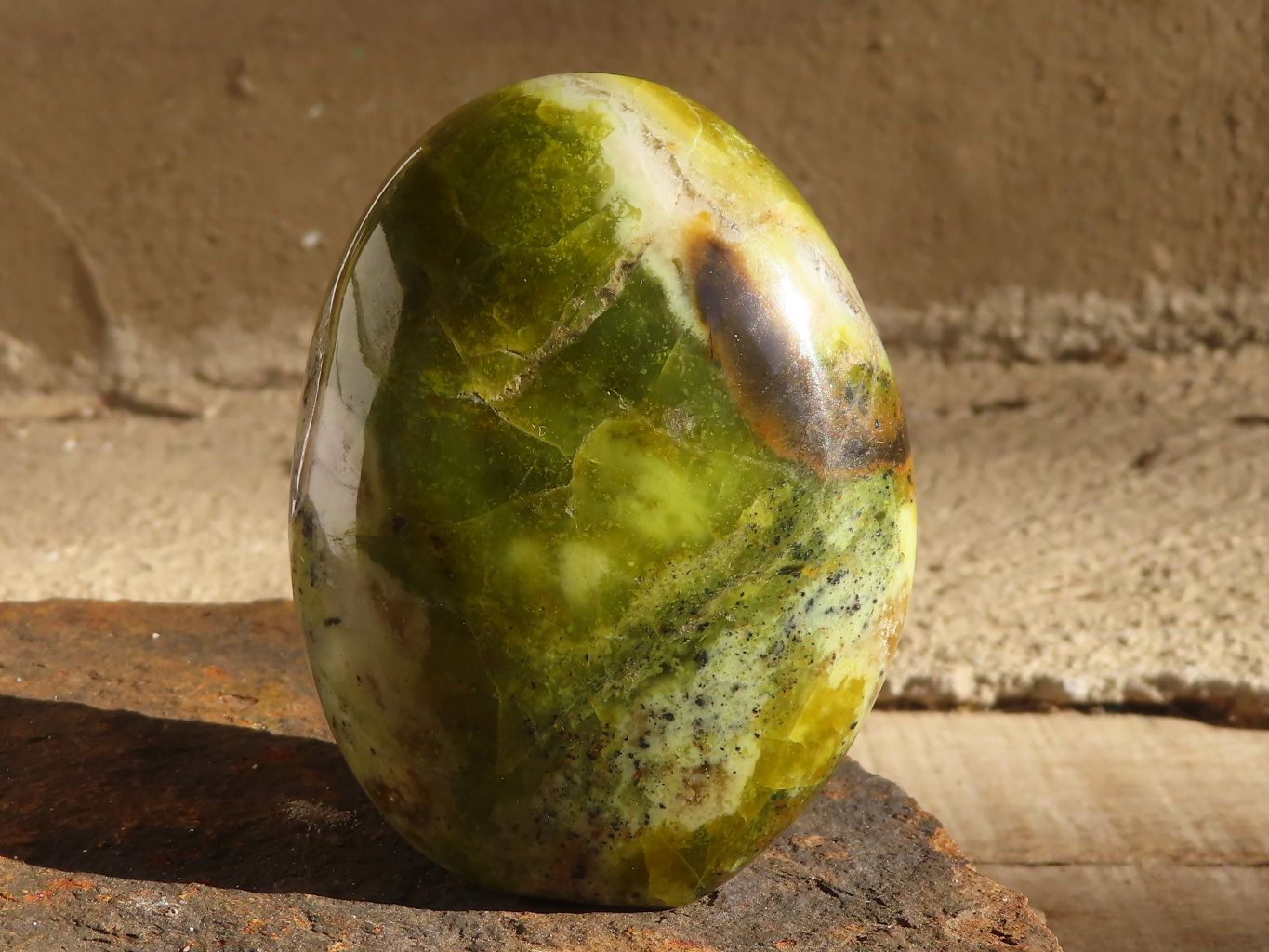 Polished Green Opal Standing Free Forms  x 6 From Madagascar - Toprock Gemstones and Minerals 