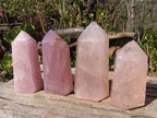 Polished Gemmy Rose Quartz Points x 4 From Antsirabe, Madagascar - Toprock Gemstones and Minerals 