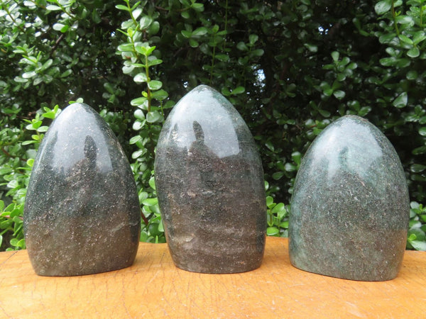 Polished Green Fuchsite Standing Free Forms x 3 From Madagascar - TopRock