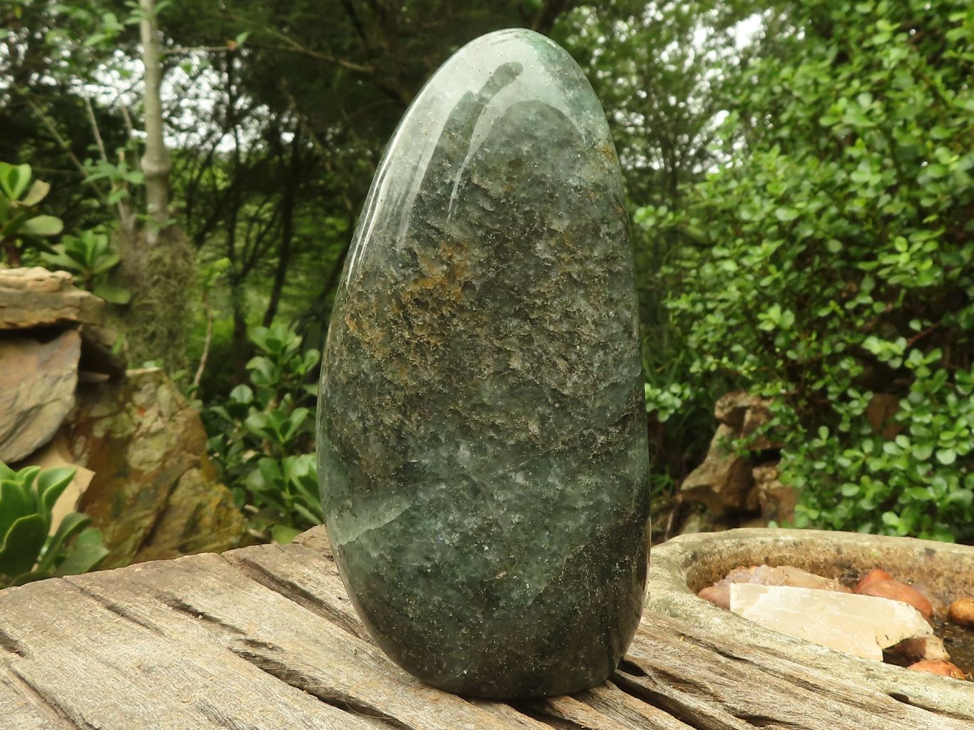 Polished Green Fuchsite Quartz Standing Free Form  x 1 From Madagascar - TopRock
