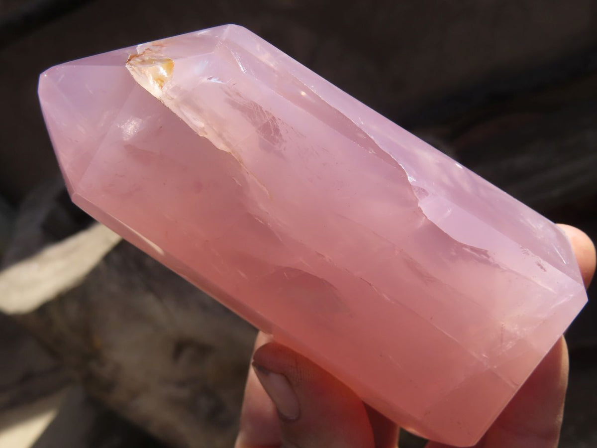 Polished Gemmy Rose Quartz Points x 4 From Antsirabe, Madagascar - Toprock Gemstones and Minerals 