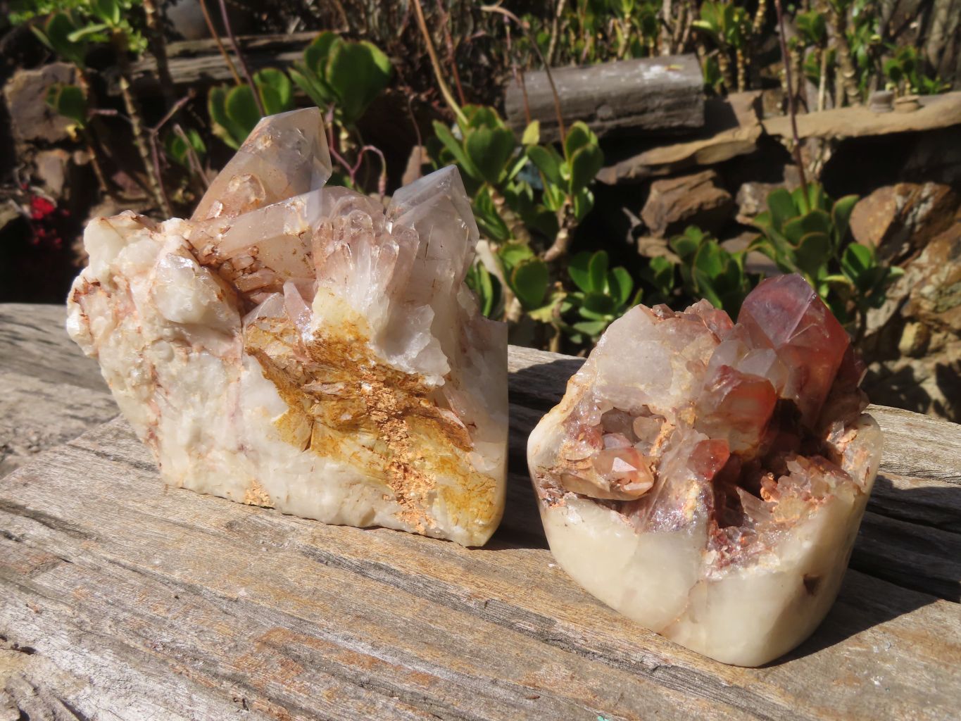 Natural Red Hematoid Quartz Specimens x 2 From Karoi, Zimbabwe - Toprock Gemstones and Minerals 