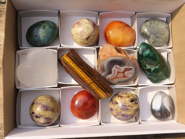 Polished Mixed Selection Of Retail Items  x 12 From Southern Africa - Toprock Gemstones and Minerals 