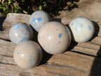 Polished Blue Spotted Spinel Quartz Spheres x 5 From Madagascar - Toprock Gemstones and Minerals 