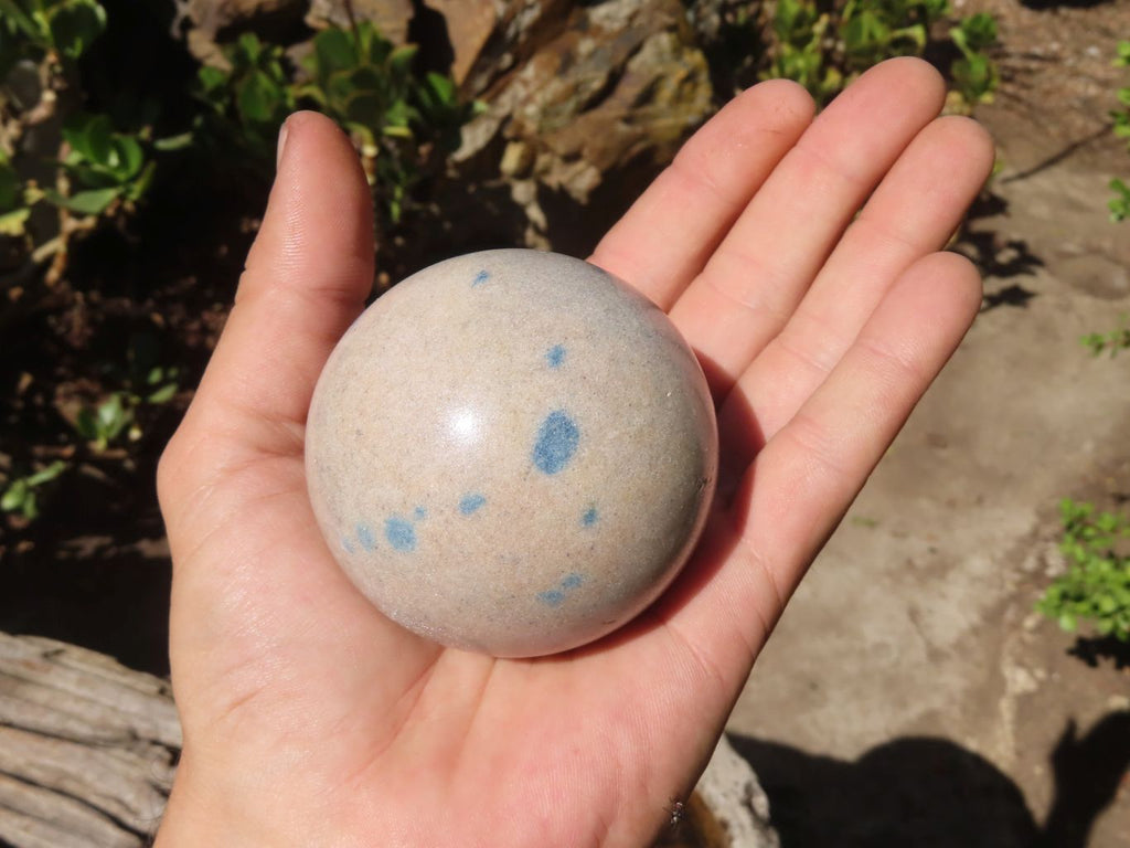 Polished Blue Spotted Spinel Quartz Spheres x 5 From Madagascar - Toprock Gemstones and Minerals 