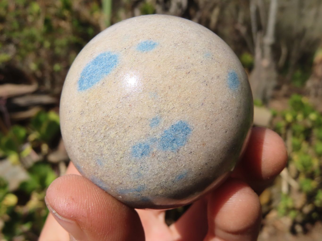 Polished Blue Spotted Spinel Quartz Spheres x 5 From Madagascar - Toprock Gemstones and Minerals 