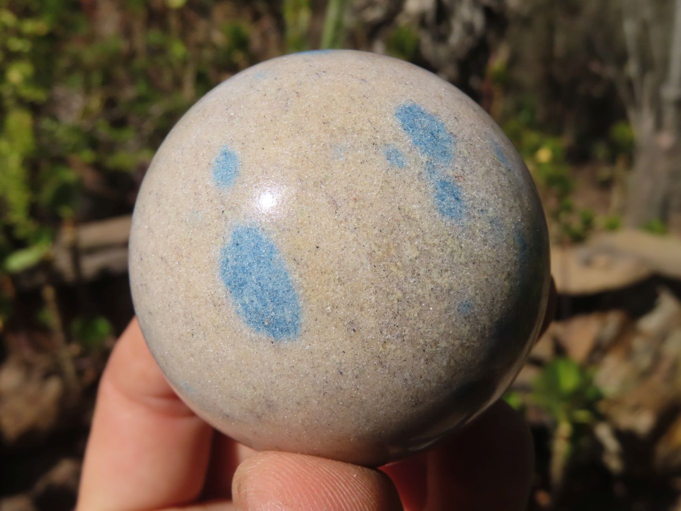 Polished Blue Spotted Spinel Quartz Spheres x 5 From Madagascar - Toprock Gemstones and Minerals 