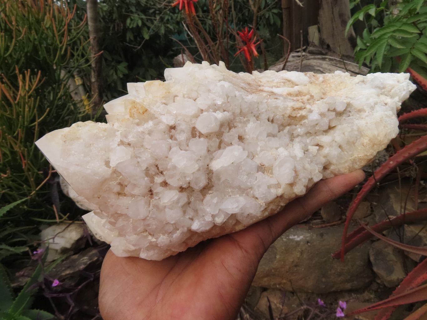Natural Groovy Extra Large Kitana Cascading Crystal Cluster x 1 From Ambatfinhandrana, Madagascar - TopRock