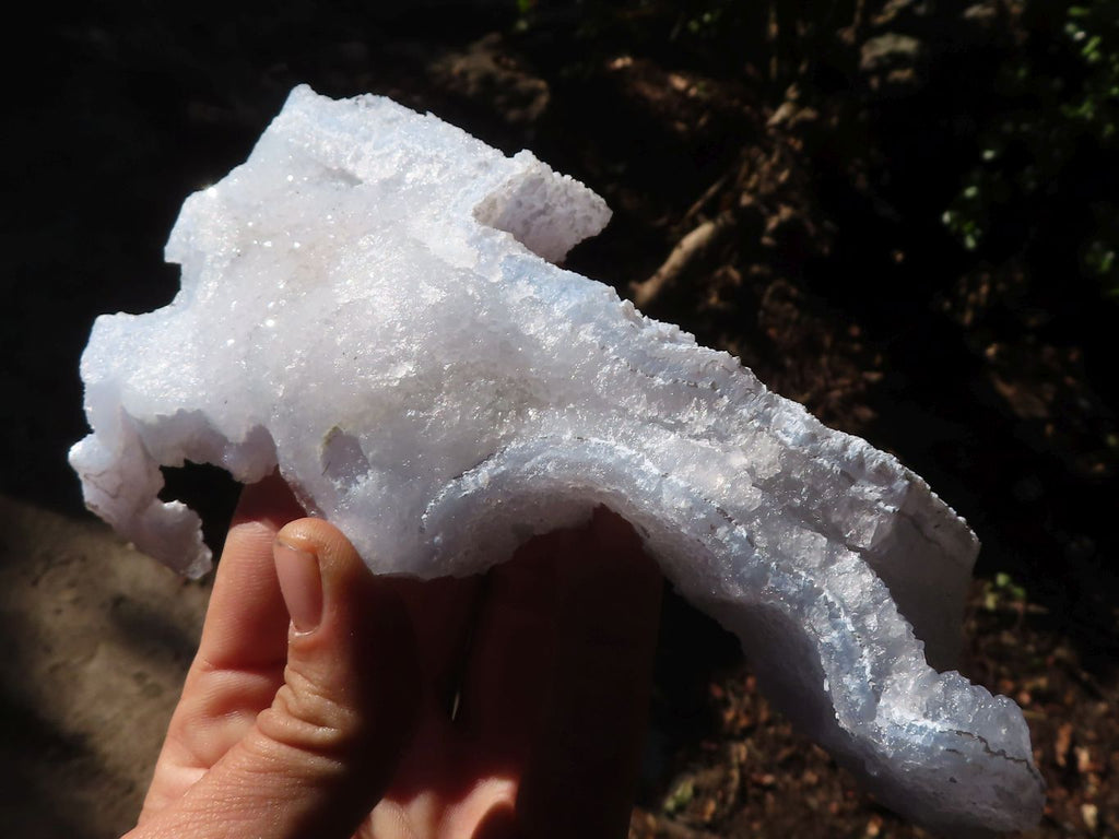 Natural Etched Blue Chalcedony Specimens x 2 From Nsanje, Malawi - Toprock Gemstones and Minerals 