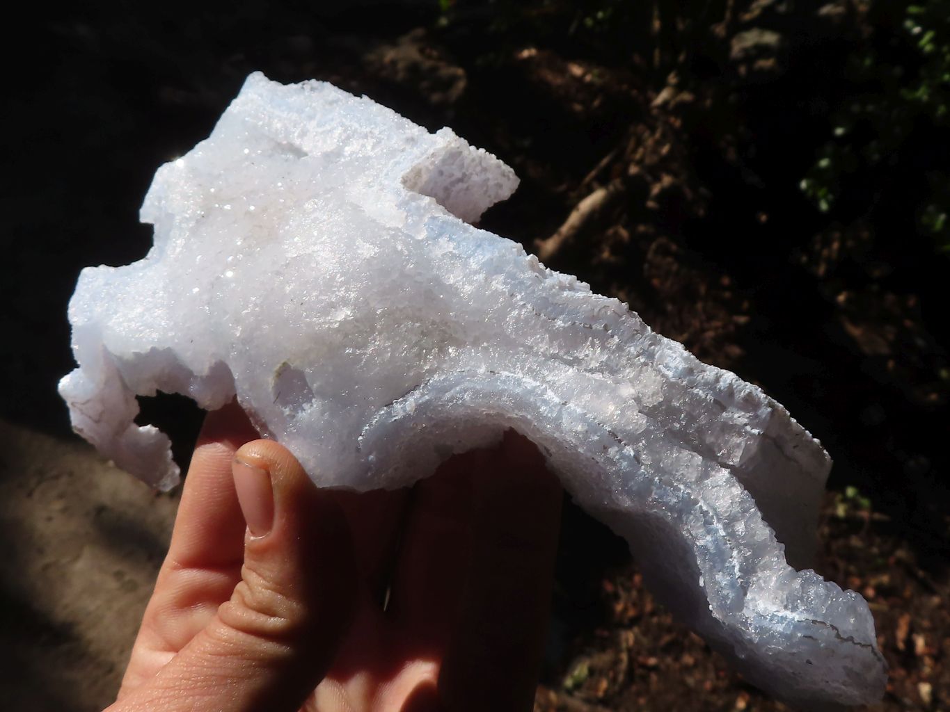 Natural Etched Blue Chalcedony Specimens x 2 From Nsanje, Malawi - Toprock Gemstones and Minerals 