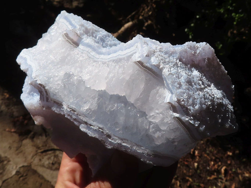 Natural Etched Blue Chalcedony Specimens x 2 From Nsanje, Malawi - Toprock Gemstones and Minerals 
