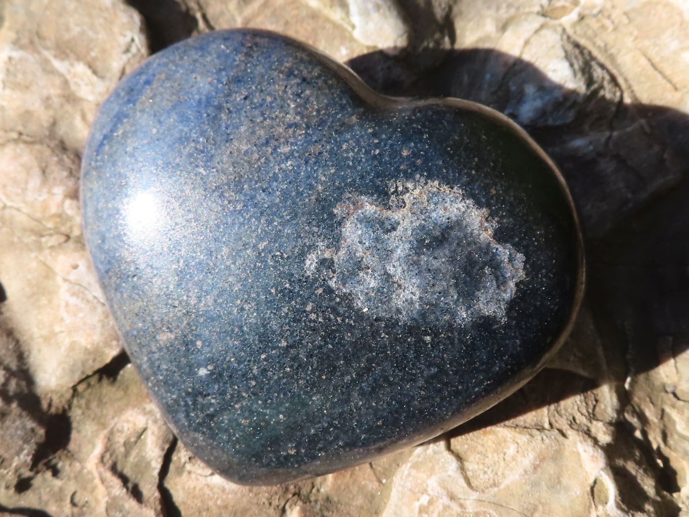 Polished Blue Lazulite Hearts  x 6 From Madagascar - Toprock Gemstones and Minerals 