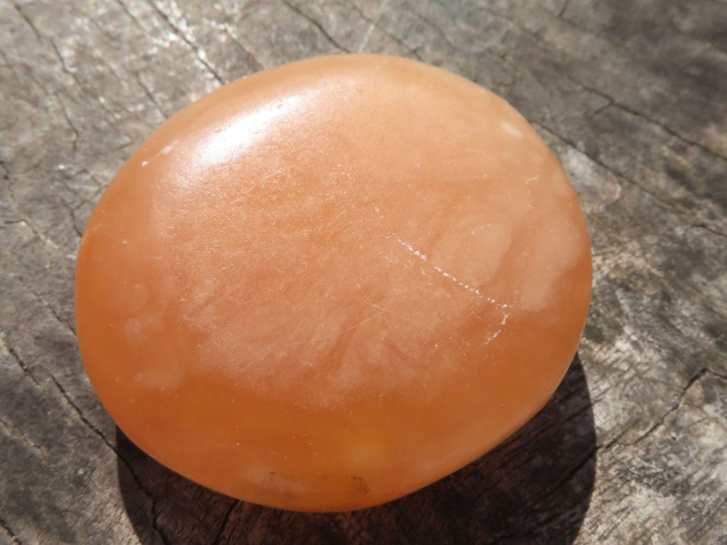 Polished Orange Twist Calcite Palm Stones  x 12 From Madagascar - TopRock