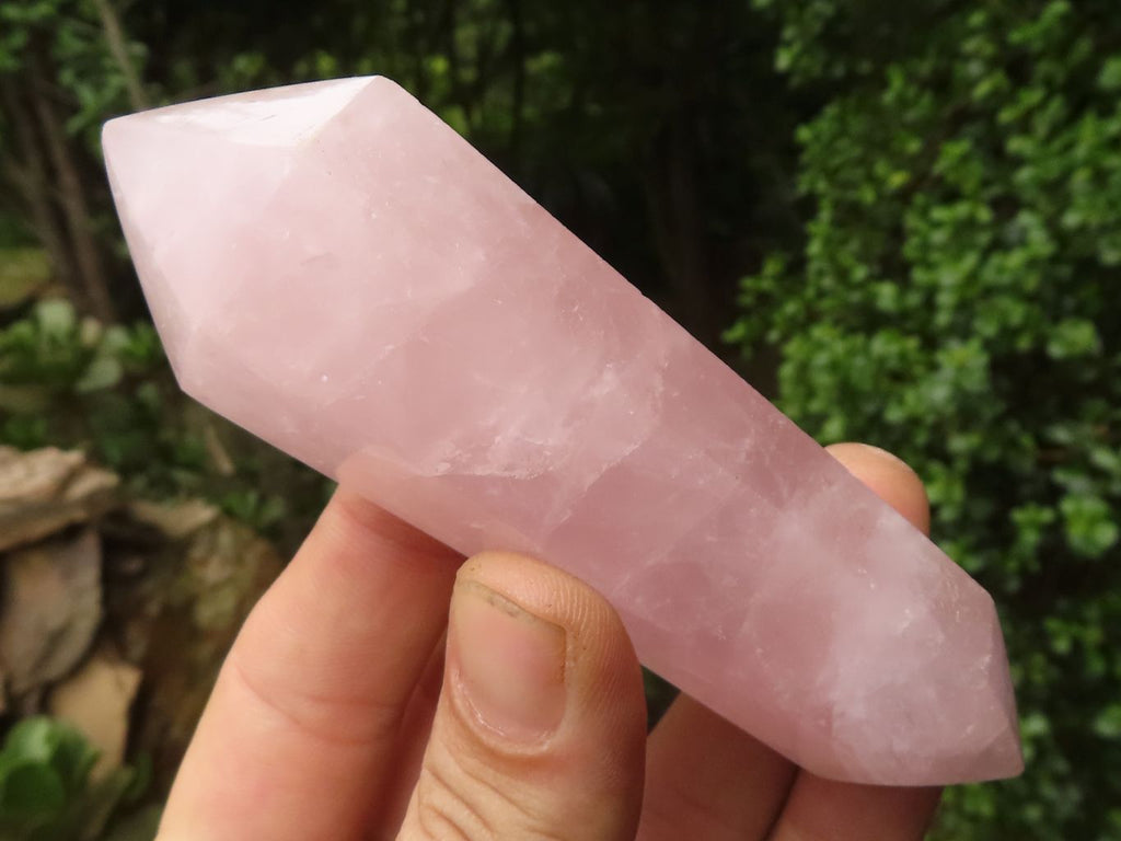 Polished Double Terminated Rose Quartz Points  x 6 From Madagascar - TopRock